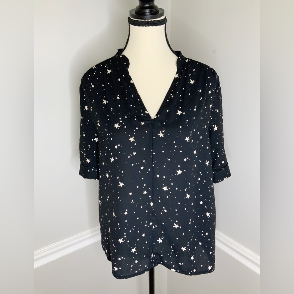 CURRENT AIR Black Star Print Women's Top